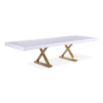 Picture of 123.5" Stainless Steel Engineered Wood Extension Dining Table