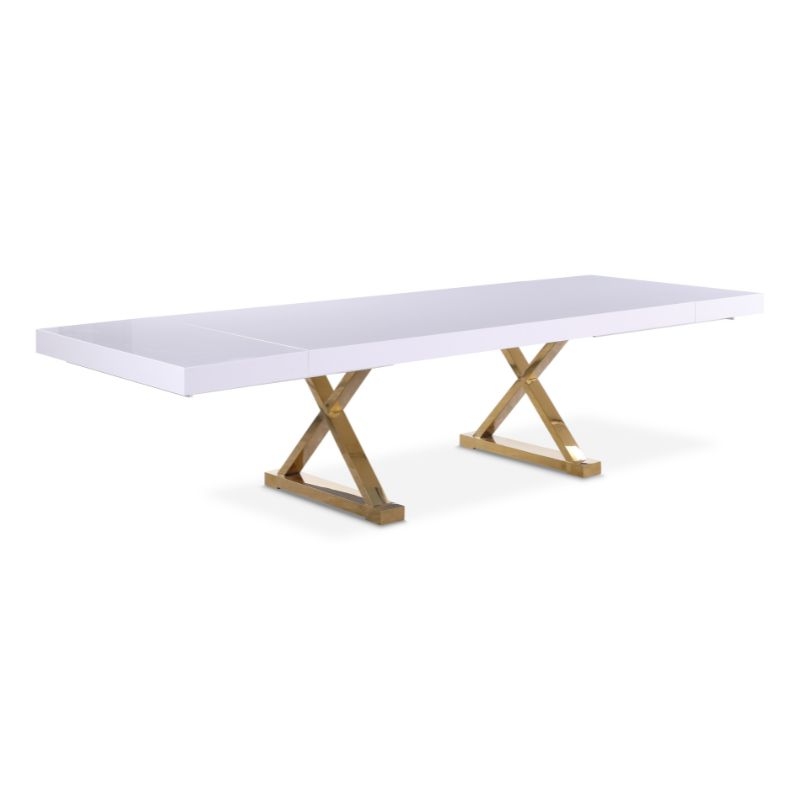 Picture of 123.5" Stainless Steel Engineered Wood Extension Dining Table