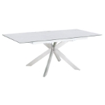 Picture of 41"-62.99" Extendable Rectangular Tempered Glass Top Dining Table