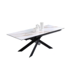 Picture of 63-87" Extendable Marbleized Ceramic Dining Table