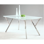 Picture of 61" White glass top Dining Table