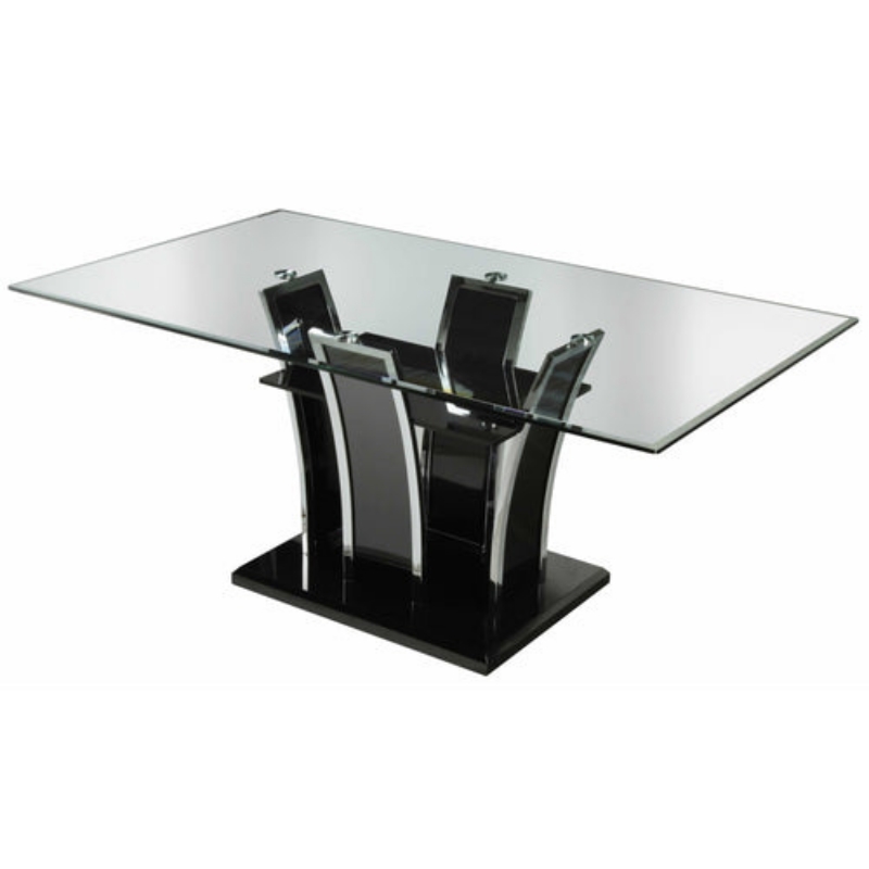 Picture of 72" Tempered White or Black Glass Dining Table