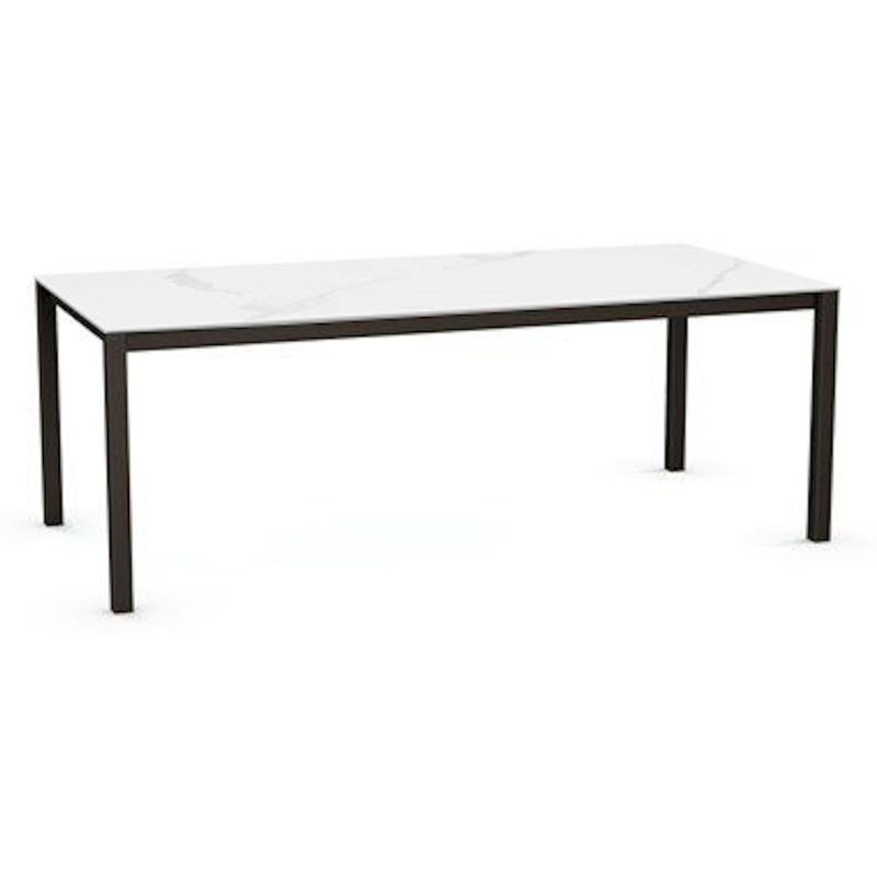 Picture of White Marble Engineered Wood Parsons Customizable Dining  Table