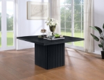 Picture of 24" Black Finish Solid Wood Fluted Base Dining Table