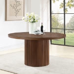 Picture of 59" Solid Wood Base Round Top With Fluted Base Dining Table