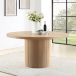 Picture of 59" Solid Wood Base Round Top With Fluted Base Dining Table