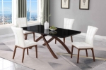 Picture of Black Glass Top Dining Table w/ Crisscross Base