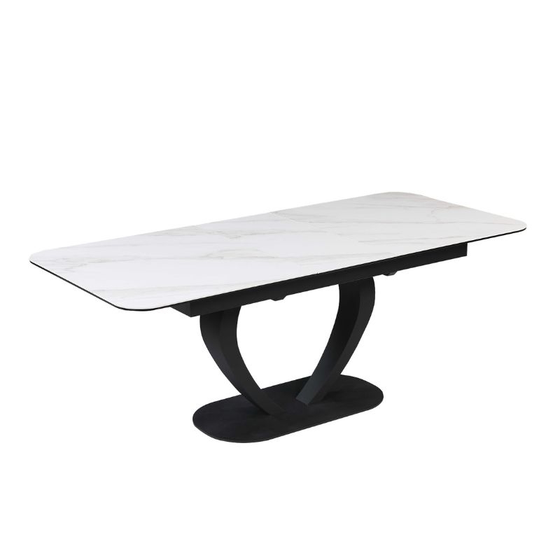 Picture of 35"x 63-79" Marbleized Sintered Stone Extendable Top Dining Table