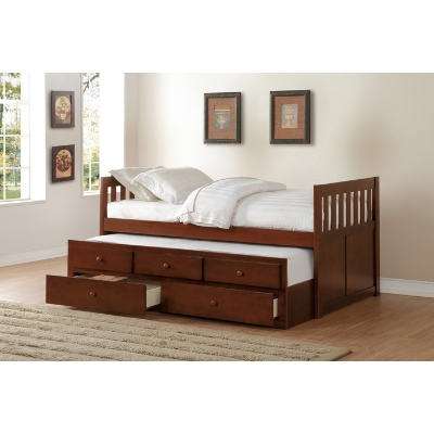 Picture of Twin Trundle Bed with Captain Headboard
