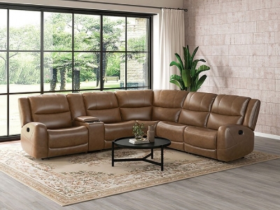 Picture of Genuine Leather Motion Sectional