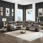 Picture of Taupe Leather Sectional