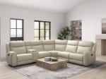 Picture of Genuine Leather Beige Sectional