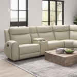 Picture of Genuine Leather Beige Sectional