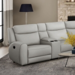 Picture of Genuine Leather Beige Sectional