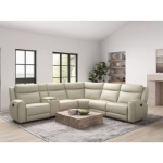 Picture of Genuine Leather Beige Sectional