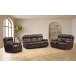 Picture of Leather Reclining Sofa, Loveseat and Chair