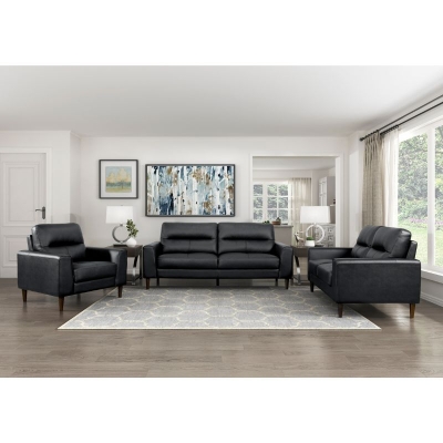 Picture of Genuine Leather Sofa, Loveseat, Chair and Sectional with Right Chaise