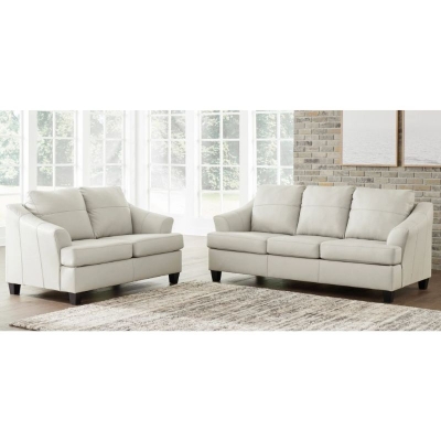 Picture of Genuine Leather Stationary Sofa, Loveseat and Chair