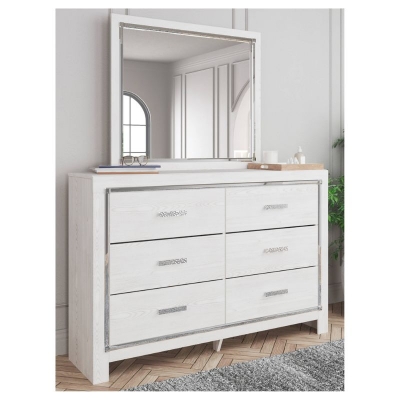 Picture of White Dresser and Mirror