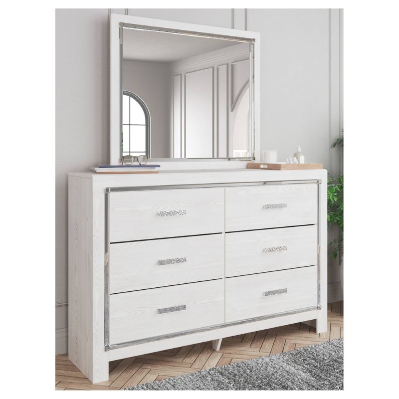 Picture of White Dresser and Mirror