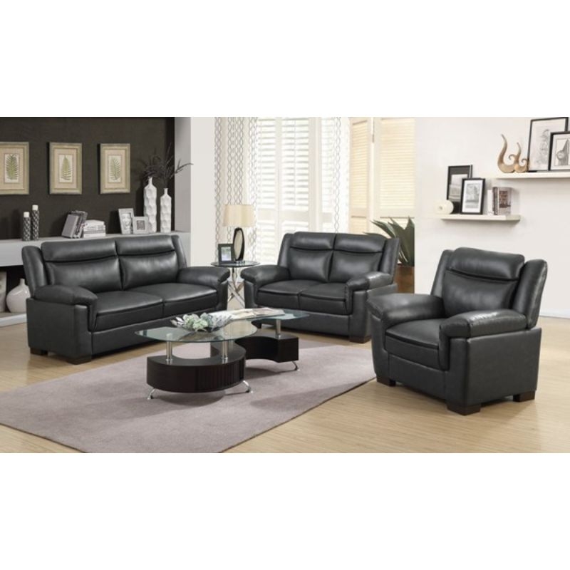 Picture of Genuine Leather stationary sofas and Loveseat