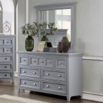 Picture of Grey and White Dresser and Mirror