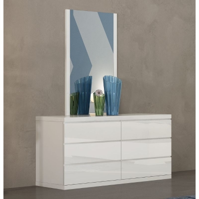 Picture of White Dresser and Mirror