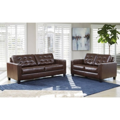 Picture of Genuine leather stationary sofa, Loveseat and Chair