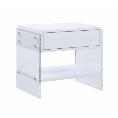 Picture of Gloss White Drawer Lamp Table