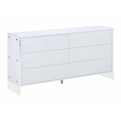 Picture of Gloss White 6 Drawers Buffet