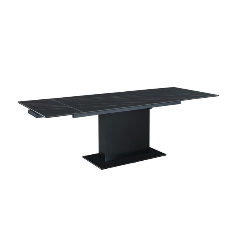 Picture of 35.2"Black Straight Wooden Extendable Dining Table