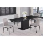 Picture of 35.2"Black Straight Wooden Extendable Dining Table