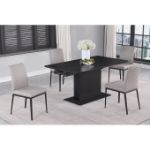 Picture of 35.2"Black Straight Wooden Extendable Dining Table