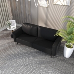 Picture of 3-Seater Leather Sofa With Stainless Steel Legs And Removable Cushions