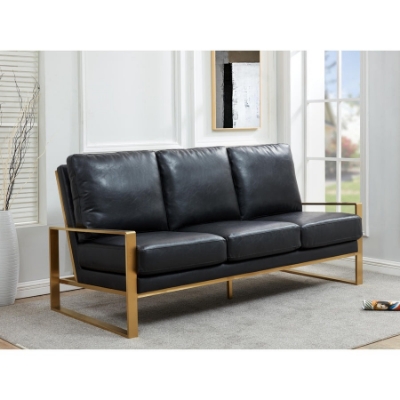 Picture of Gold/Silver Frame Leather Full Size Sofa
