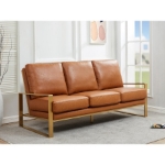 Picture of Gold/Silver Frame Leather Full Size Sofa