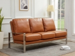 Picture of Gold/Silver Frame Leather Full Size Sofa