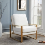 Picture of Armchair With Upholstered And Gold/Silver Metal Frame