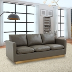 Picture of Gold Base Upholstered Leather Full Size Sofa