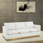 Picture of Gold Base Upholstered Leather Full Size Sofa