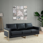 Picture of Gold Frame Leather Full Size Sofa