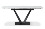 Picture of 47/71" solid ceramic matt white marble Dining Table w/ Extension White Ceramic