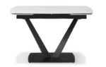 Picture of 47/71" solid ceramic matt white marble Dining Table w/ Extension White Ceramic