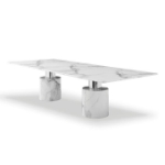 Picture of 48" High Gloss White Marble White or Black Rectangular Dining Table