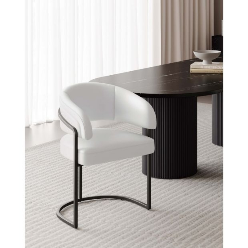 Picture of Leatherette Upholstered Dining Chair in White