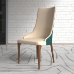 Picture of Chair with a Leather/Velvet Seat and a Two-Tone Color Design Backrest in Ash Wood