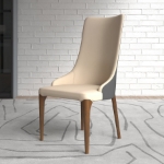 Picture of Chair with a Leather/Velvet Seat and a Two-Tone Color Design Backrest in Ash Wood