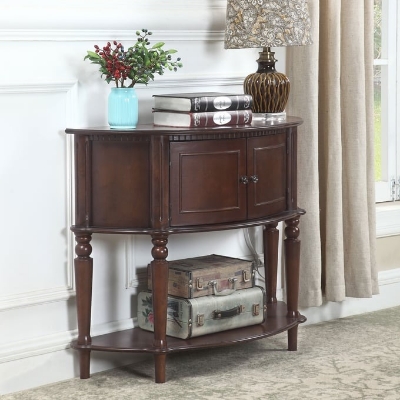 Picture of Brown Console Table with Curved Front