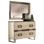 Picture of Wood veneer High Gloss Lacquer Dresser and Mirror