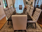 Picture of 79/98/118" Solid Wood, Glass Extendable Dining Table